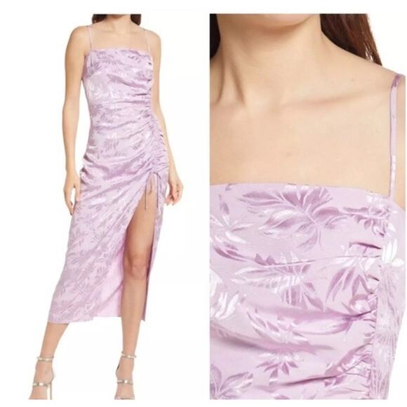 Saylor Dress Gardenia Floral Spaghetti Strap in Amethyst Size Medium EUC - Picture 1 of 9